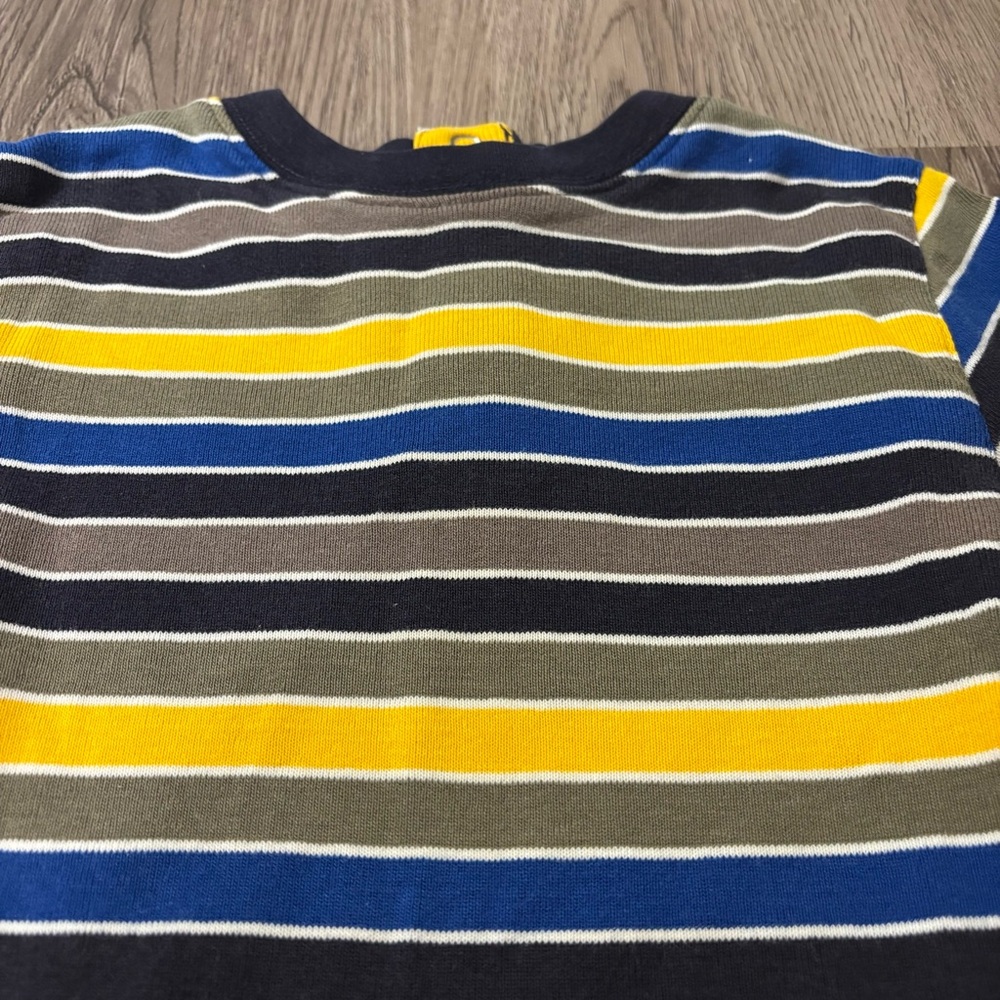 Vtg Gymboree Striped Long Sleeve One-Piece‎ Snap Y2K Toddler 3T Blue/Yellow - Picture 2 of 3
